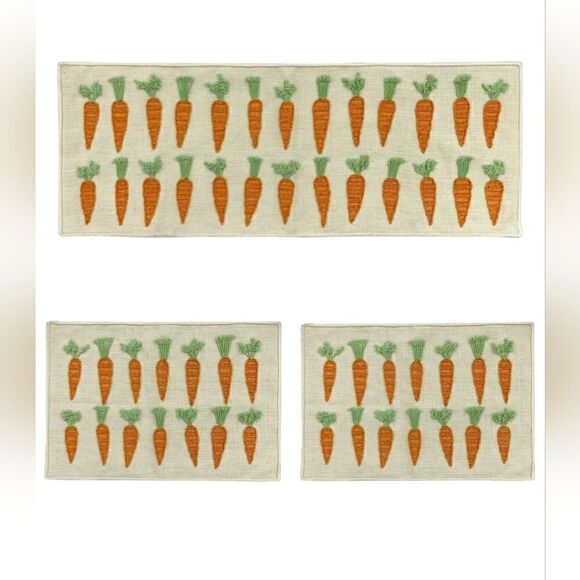 Beaded Spring Summer Table Runner and Placemat Set, New - Picture 2 of 12